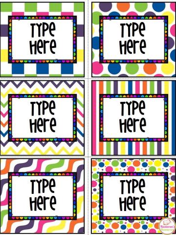 free printable and editable labels for classroom organization