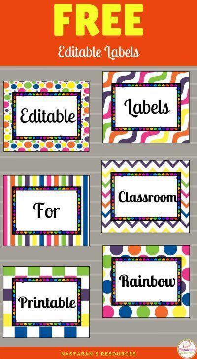 free printable and editable labels for classroom organization