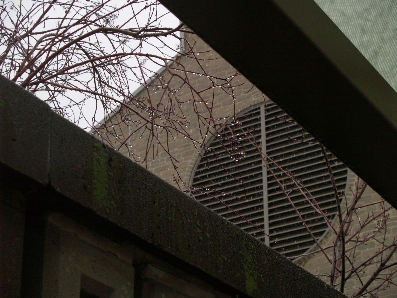 An open grate breaks up the pseudo-traditional brickwork of the Transit Terminal.