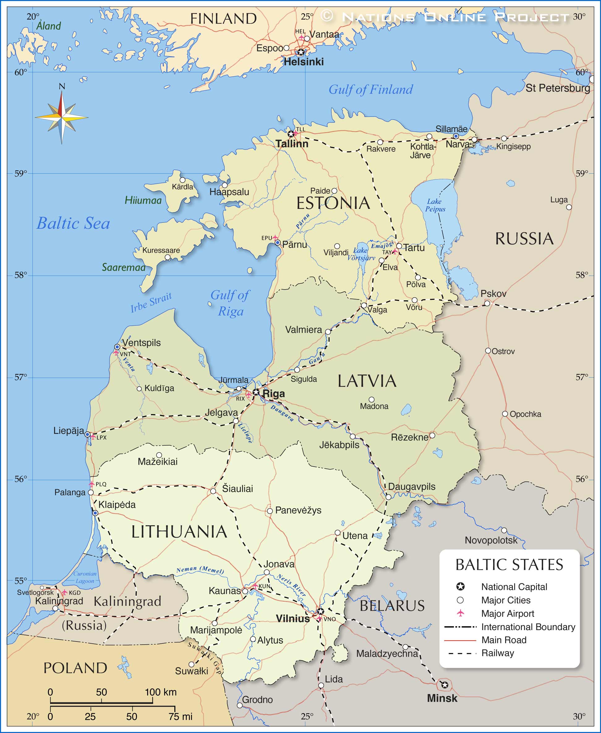 Latvia Map Of Baltic States Baltic States Map 