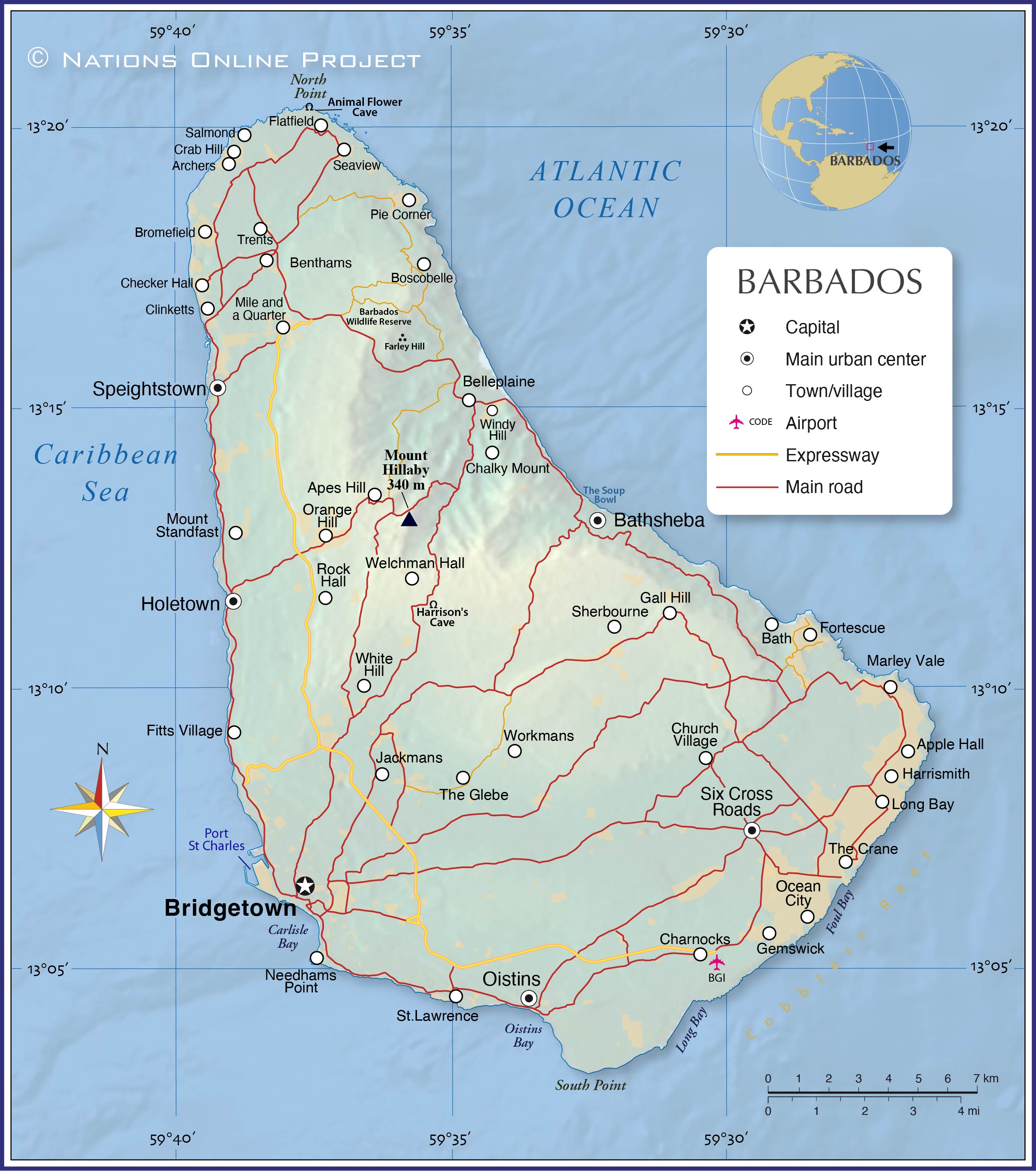 Barbados Locations At Robert Suarez Blog Barbados Map L 