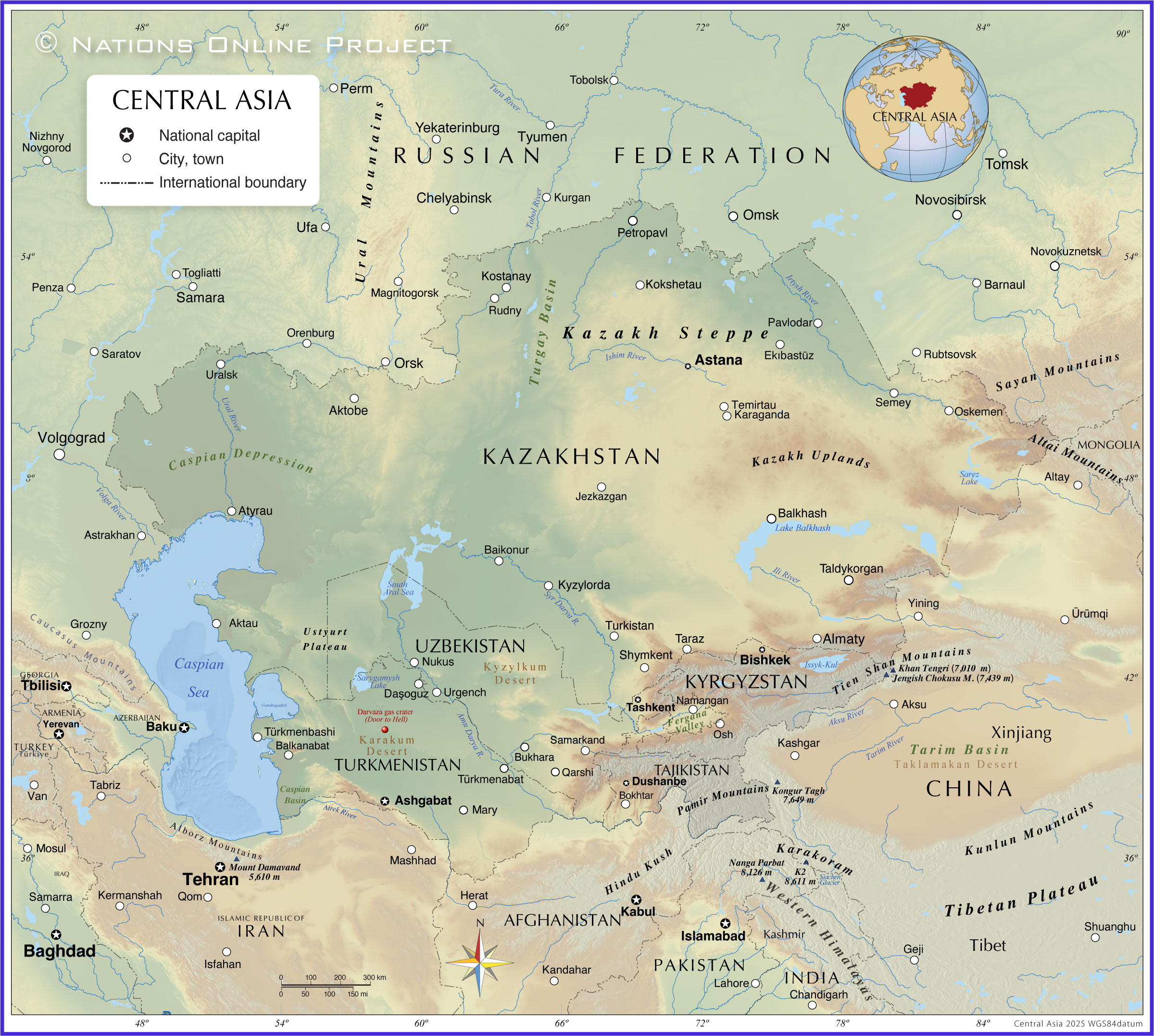 Central Asia On The World Map Lets Explore Central Asia Map L 