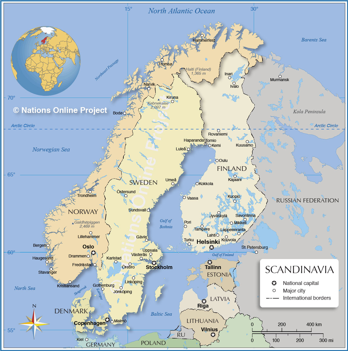 Scandinavia states map