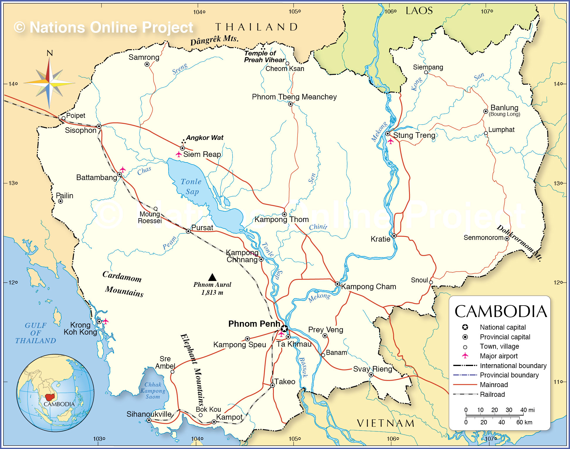 Political Map Of Cambodia Nations Online Project.