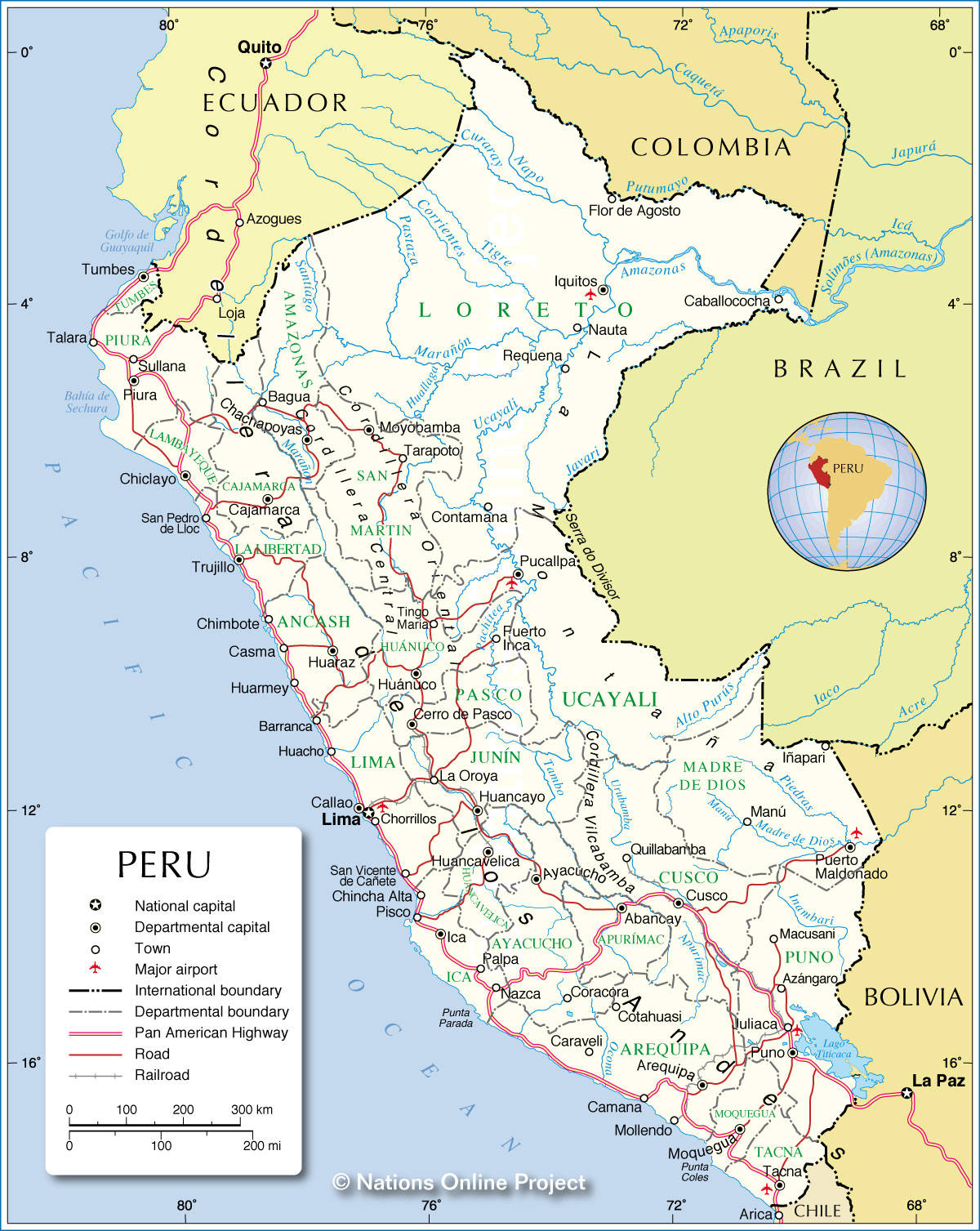 Map Of Peru Nations Online Project Peru Map 