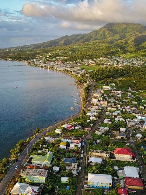 Aerial view Portsmouth, Dominica