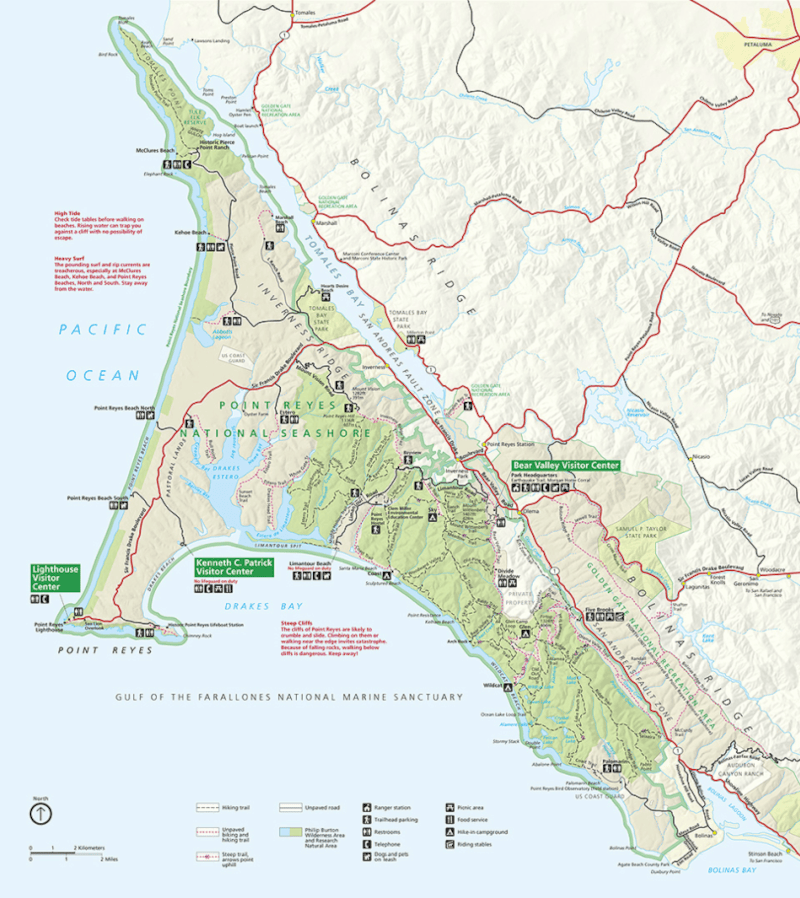 1 NPS Point Reyes National Seashore Map 1 NPS Point Reyes National Seashore Map 