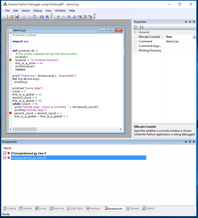 PyDebug++ v1.0 | PJ Naughter's space