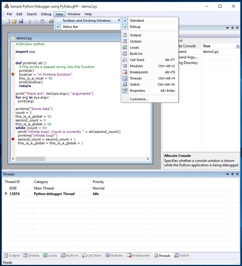 pyscripter: thread debugging Images High Quality Grahic PyDebug++ v1.0 | PJ Naughter's space