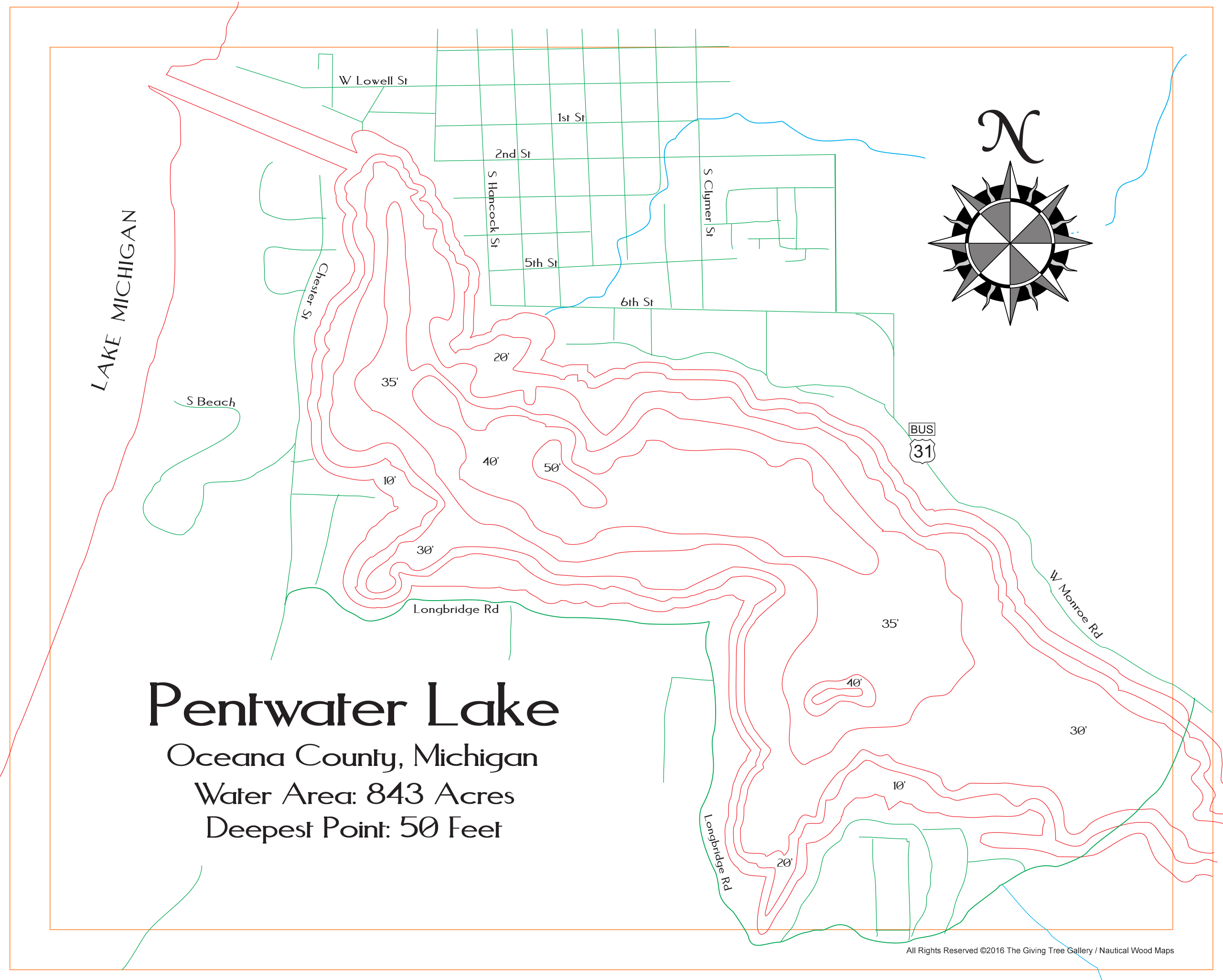 Pentwater Map At Lola Goll Blog Ic P1 Pent 