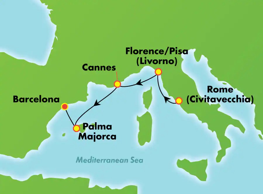 4 Day Western Mediterranean From Rome Civitavecchia Norwegian Cruise Line