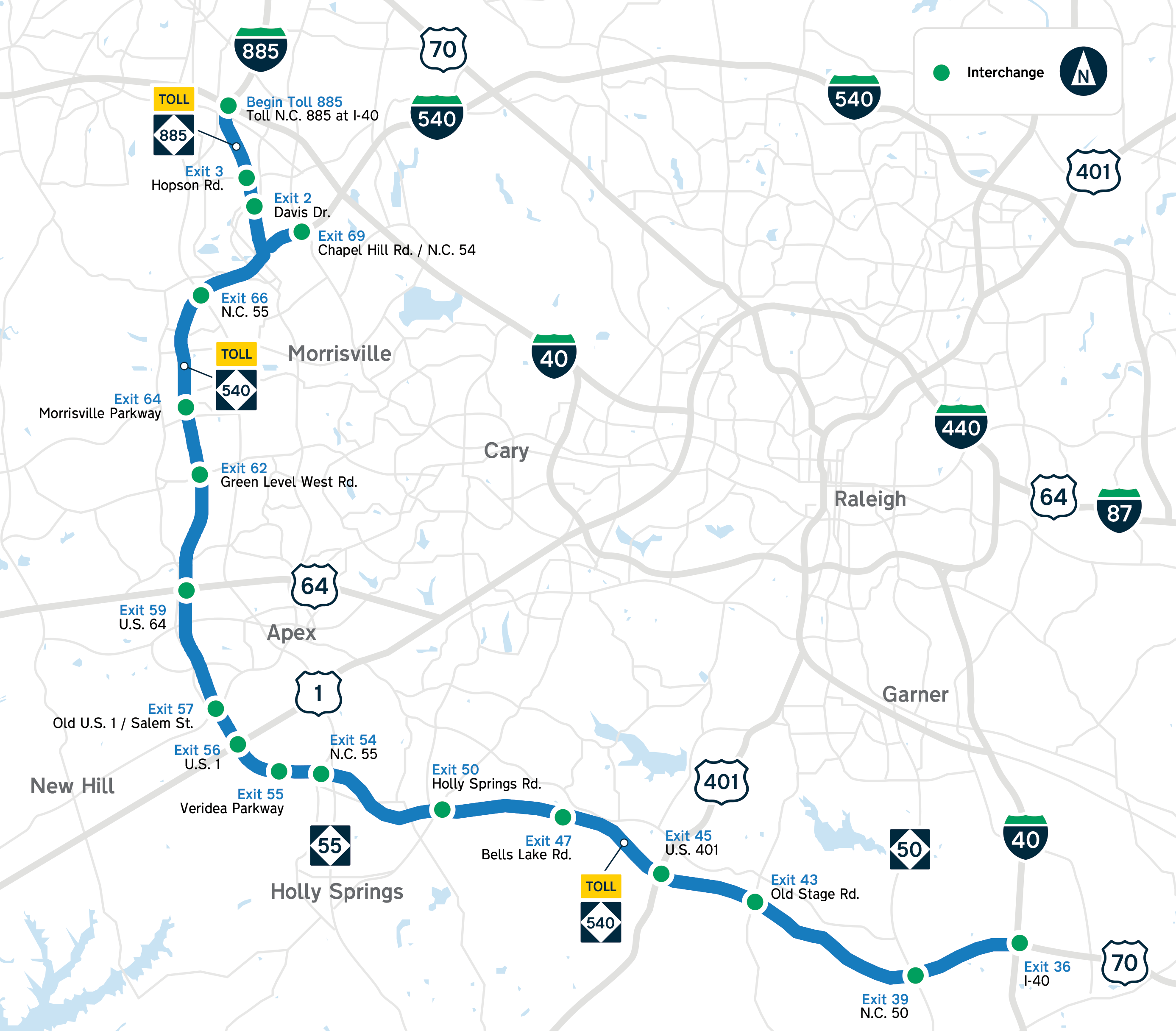 Toll Road Map Raleigh Nc Interstate 540 Raleigh North Carolina 05 NCQP Triangle Expressway 2024 