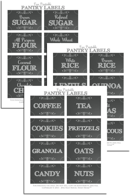 free printable pantry labels pantry oganization labels
