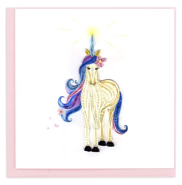 quilled unicorn greeting card needle in a haystack