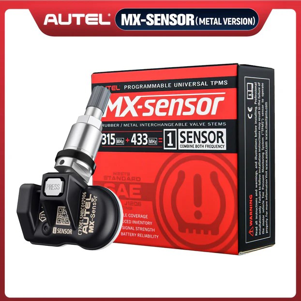 Autel TPMS MX-Sensor 315MHz & 433MHz 2in1 Tire Pressure Sensors Summer Tire Exchange Universal Clamp In(Metal Version)