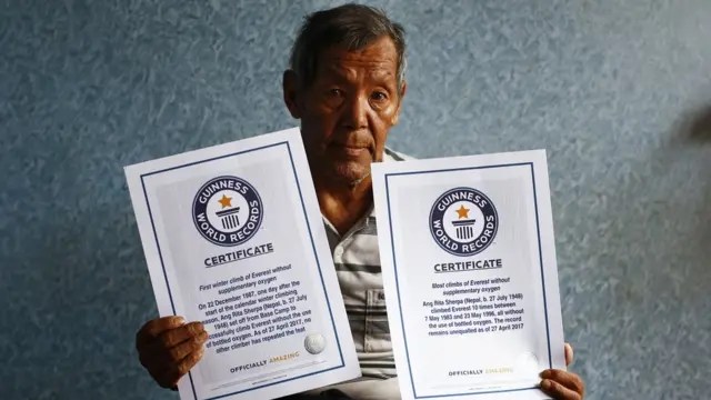 Ang Rita Sherpa was given two Guinness World Records