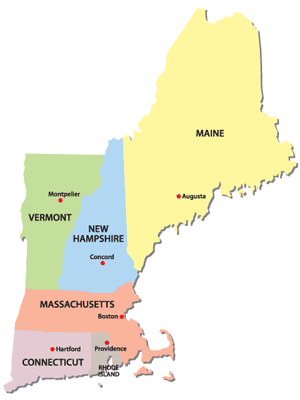 Map Of New England And Canada New England Map 400 