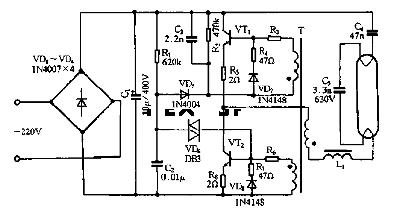 Age high frequency (electronic) ballasts for fluorescent. Bridge rectifier circuit in the electronic ballast