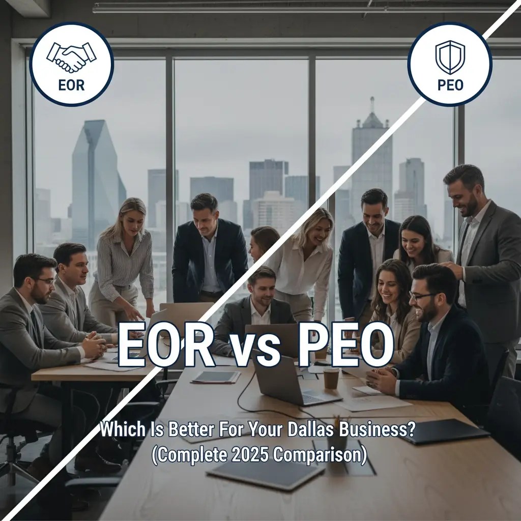 Read more about the article EOR vs PEO: Which Is Better For Your Dallas Business? (Complete 2025 Comparison)