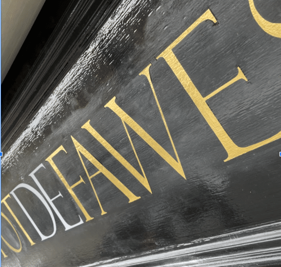 NGS Shop gilding Traditional Sign Writer NGS London. Marylebone, Mayfair, Soho,