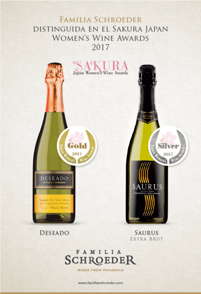 Sakura” Japan Women´s Wine Awards 2017 galardonó con Medalla de Oro al espumante Deseado