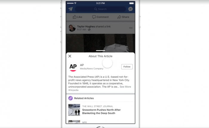 Facebook Is Adding A Button To Let Users Get More Background Information Aka Information From Wikipedia Pages On Publishers Nieman Journalism Lab