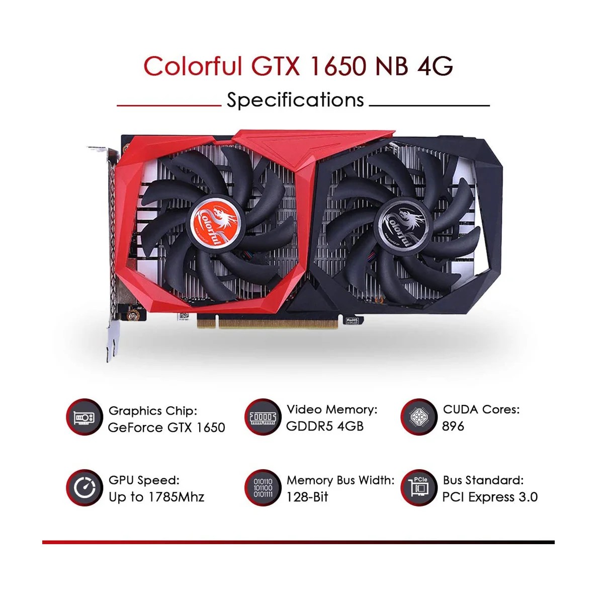 Colorful GeForce GTX 1650 NB 4GB GDDR5 Twin Fan 128-bit Compact