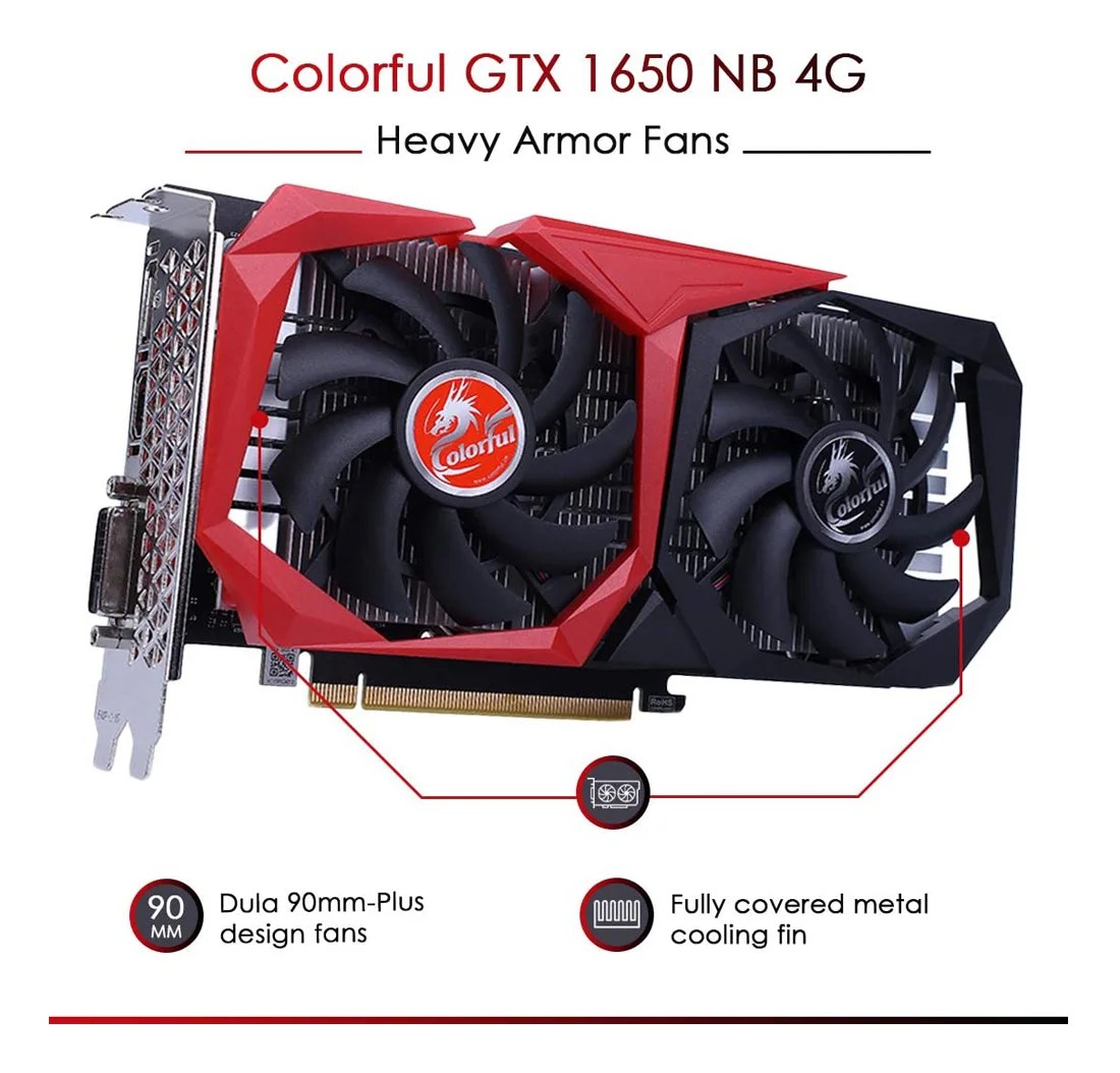 Colorful GeForce GTX 1650 NB 4GB GDDR5 Twin Fan 128-bit Compact