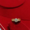 Gold-Tone Interconnected Link Ring with Floral