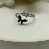 Graceful Black Butterfly Adjustable Ring