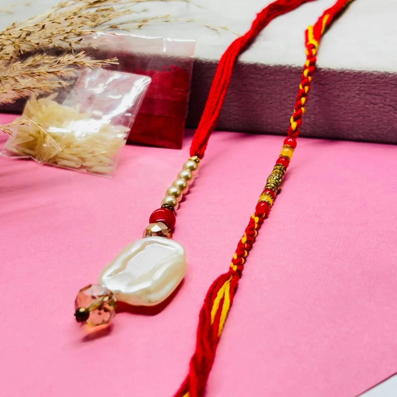 Beautiful Rakhi Combo Set for Bhaiya & Bhabhi