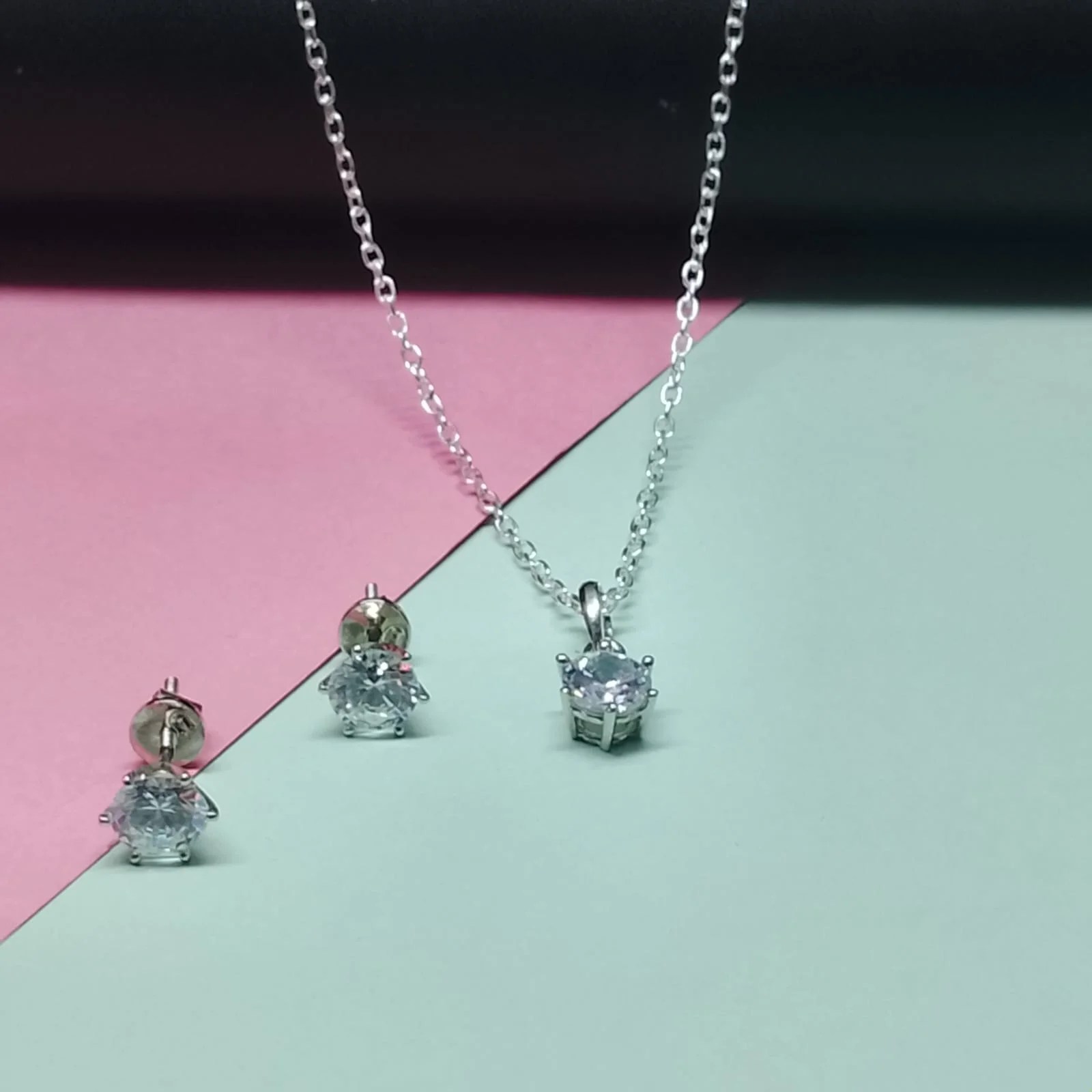 Minimalist Silver-Tone Pendant Set