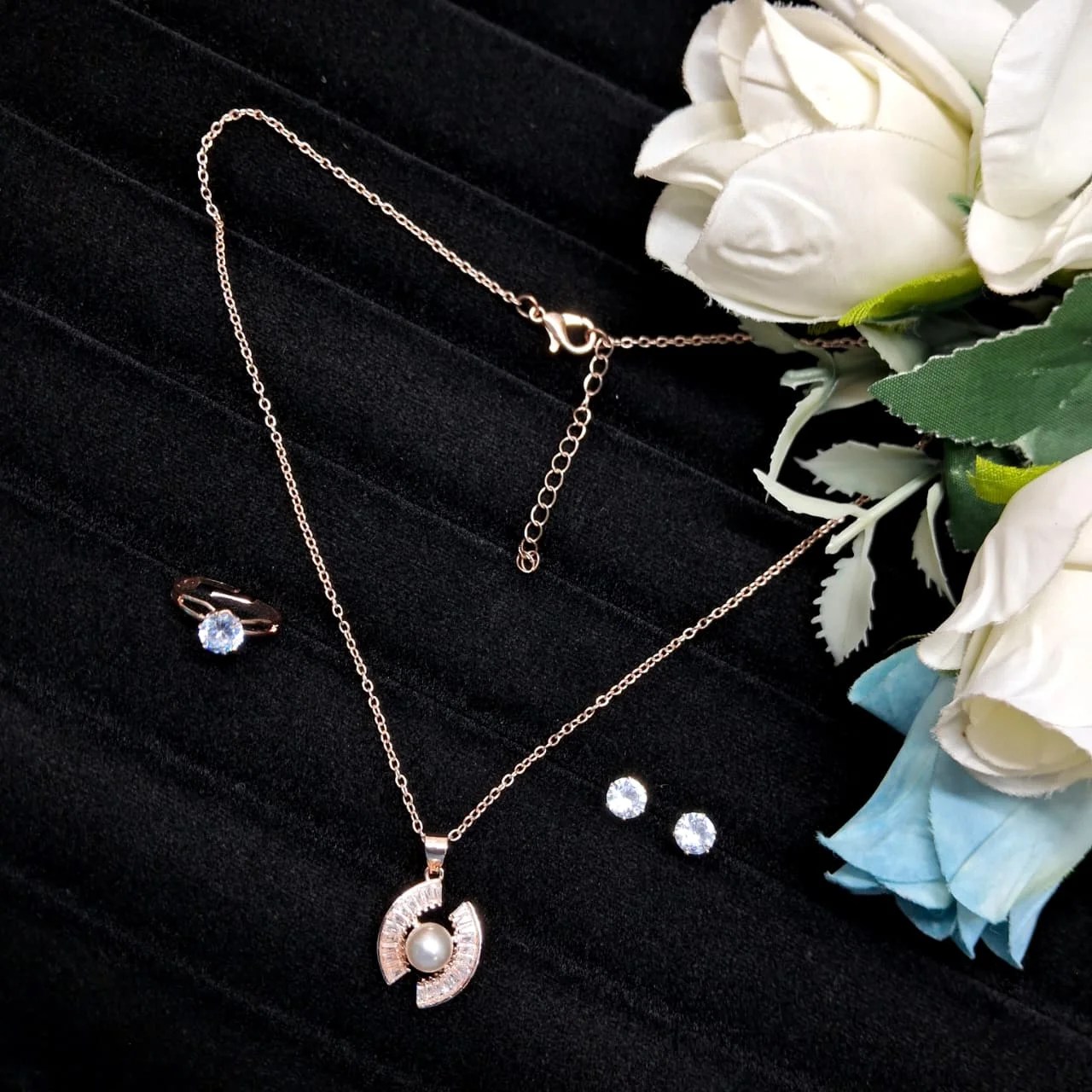 Rose Gold Jewelry Set for Women and Girls