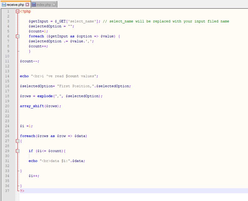 Lettura form html di un select multiple tramite foreach in PHP parte 2