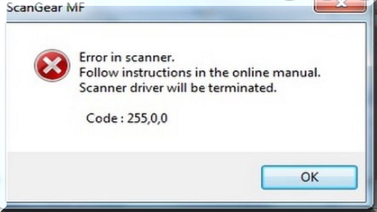 Canon mp495 Code internal error occured Scanner driver will be closed 5,202,54