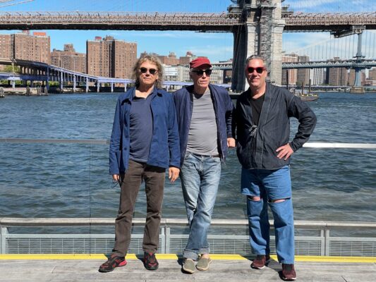 Jerry Harrison, Ernie Brooks and BR. Photo: Mike Coffin
