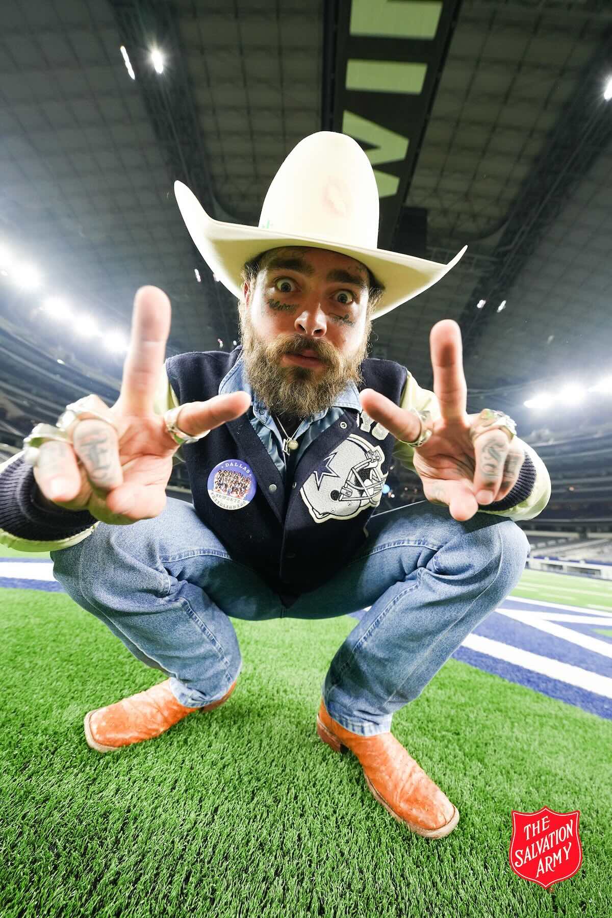 Post Malone performs the Red Kettle Kickoff Halftime Show for the Dallas Cowboys Thanksgiving game