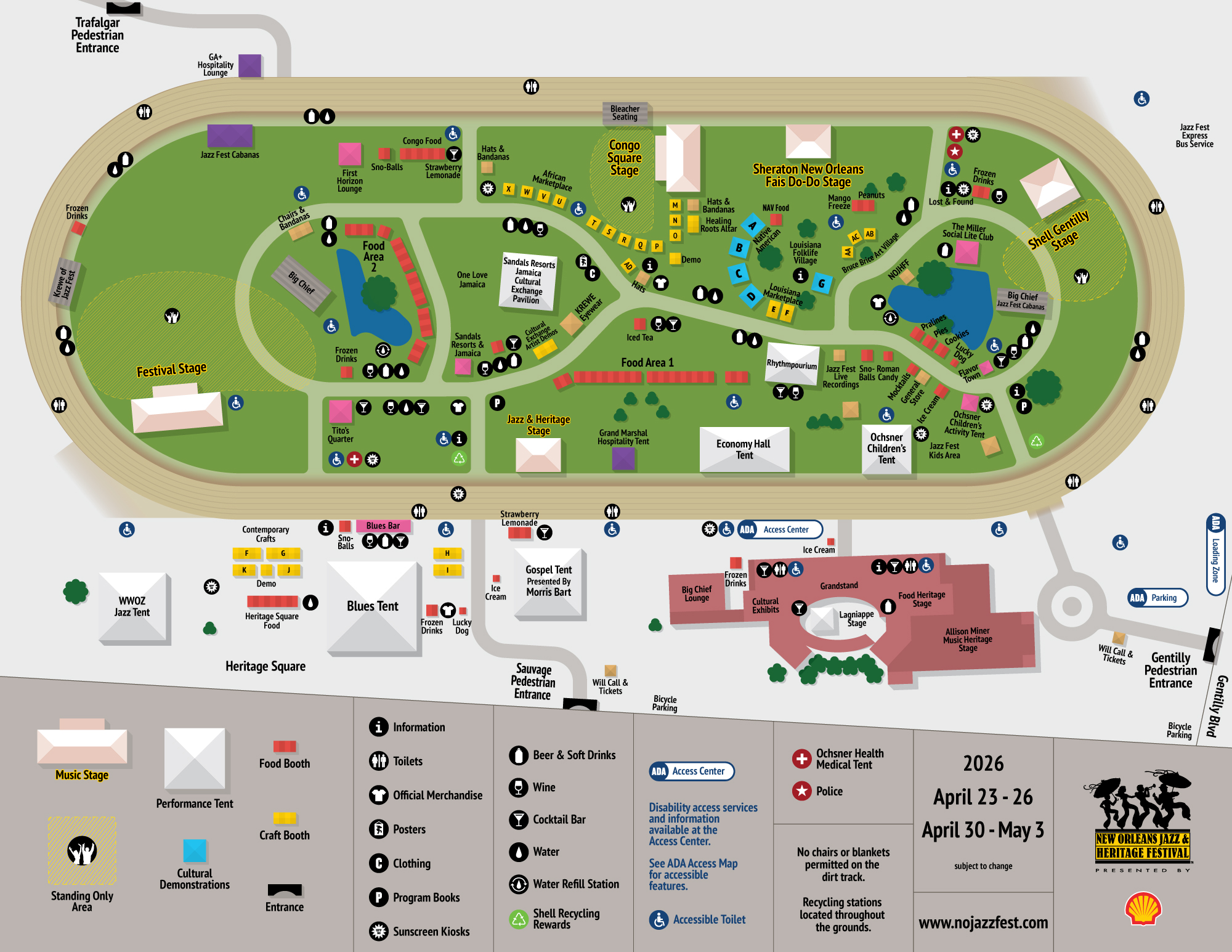 2026 Festival Map New Orleans Jazz Heritage Festival New Orleans 2026 Fantasy Map 2000 
