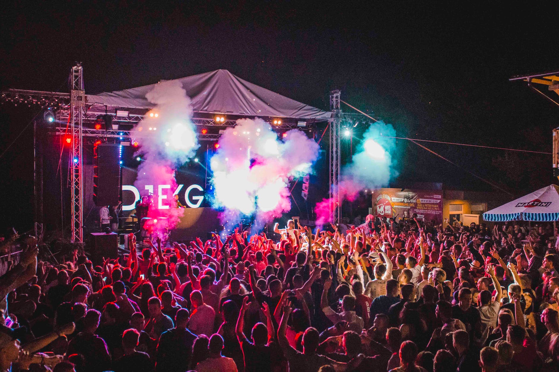 group of people watching concert