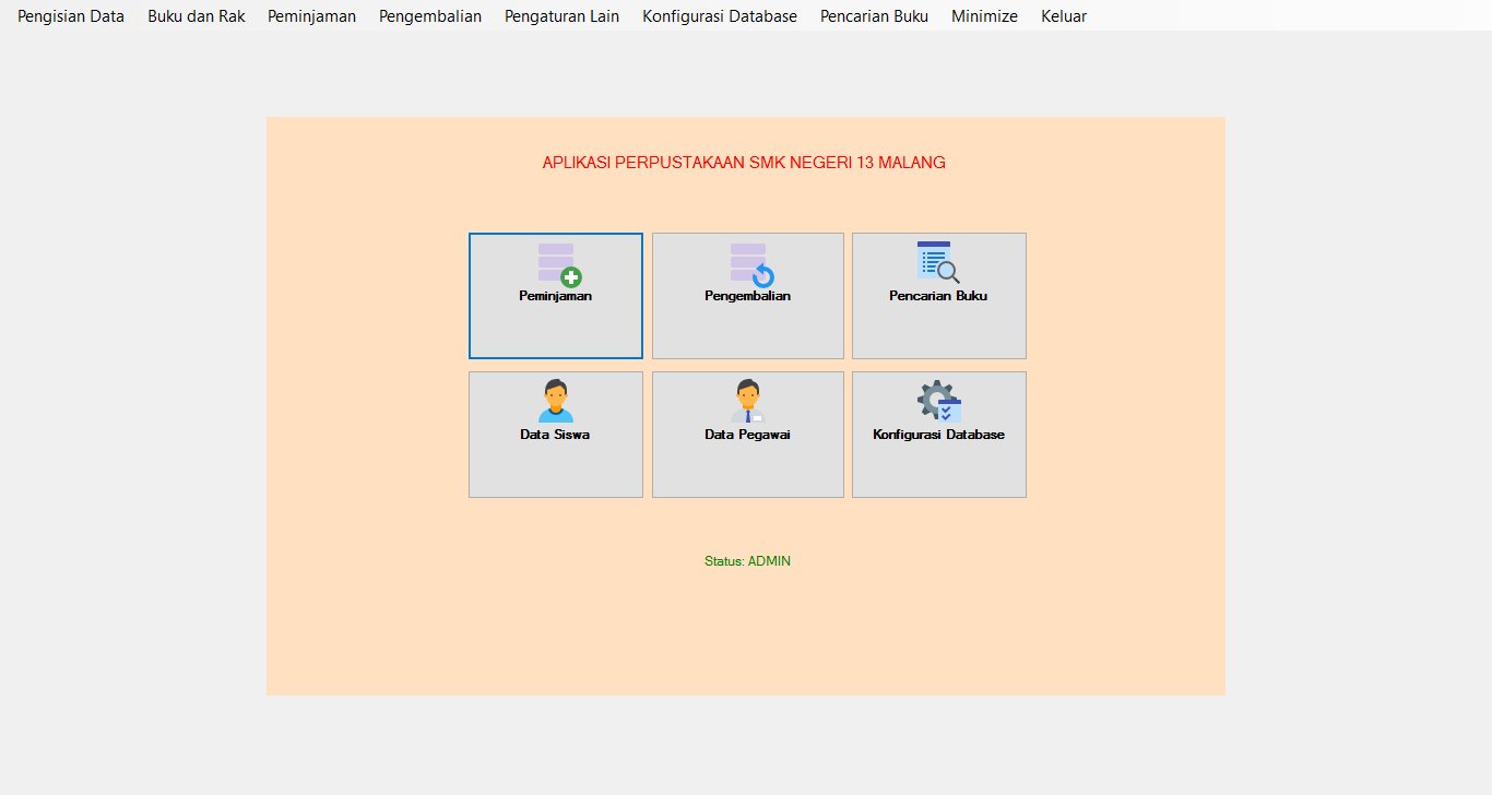 Form Menu Aplikasi Perpustakaan Sekolah Gratis