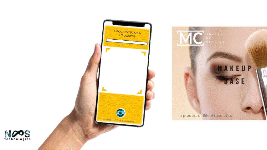 Invisible Fingerprint on Packaging ScAI Security scan of MOOI Cosmetics Product Label.