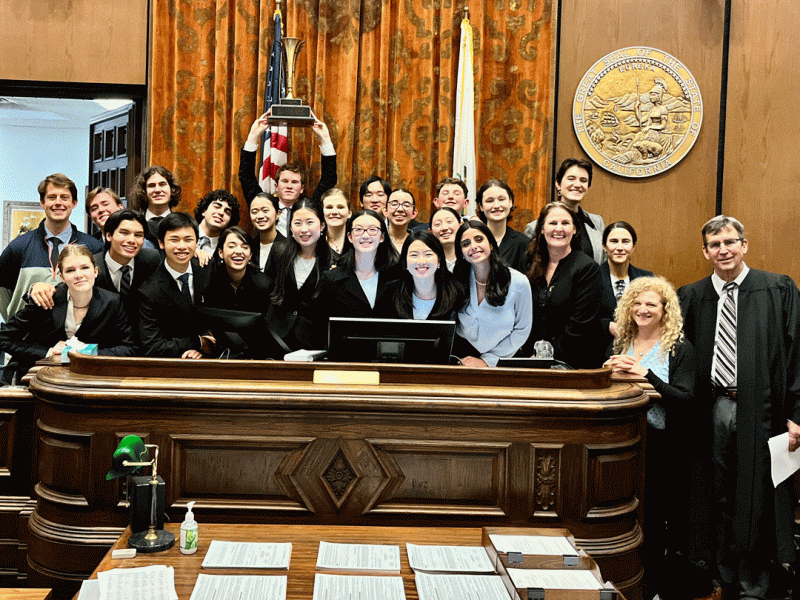 Dos Pueblos High School's Mock Trial team is all smiles after their big win. (Courtesy photo)