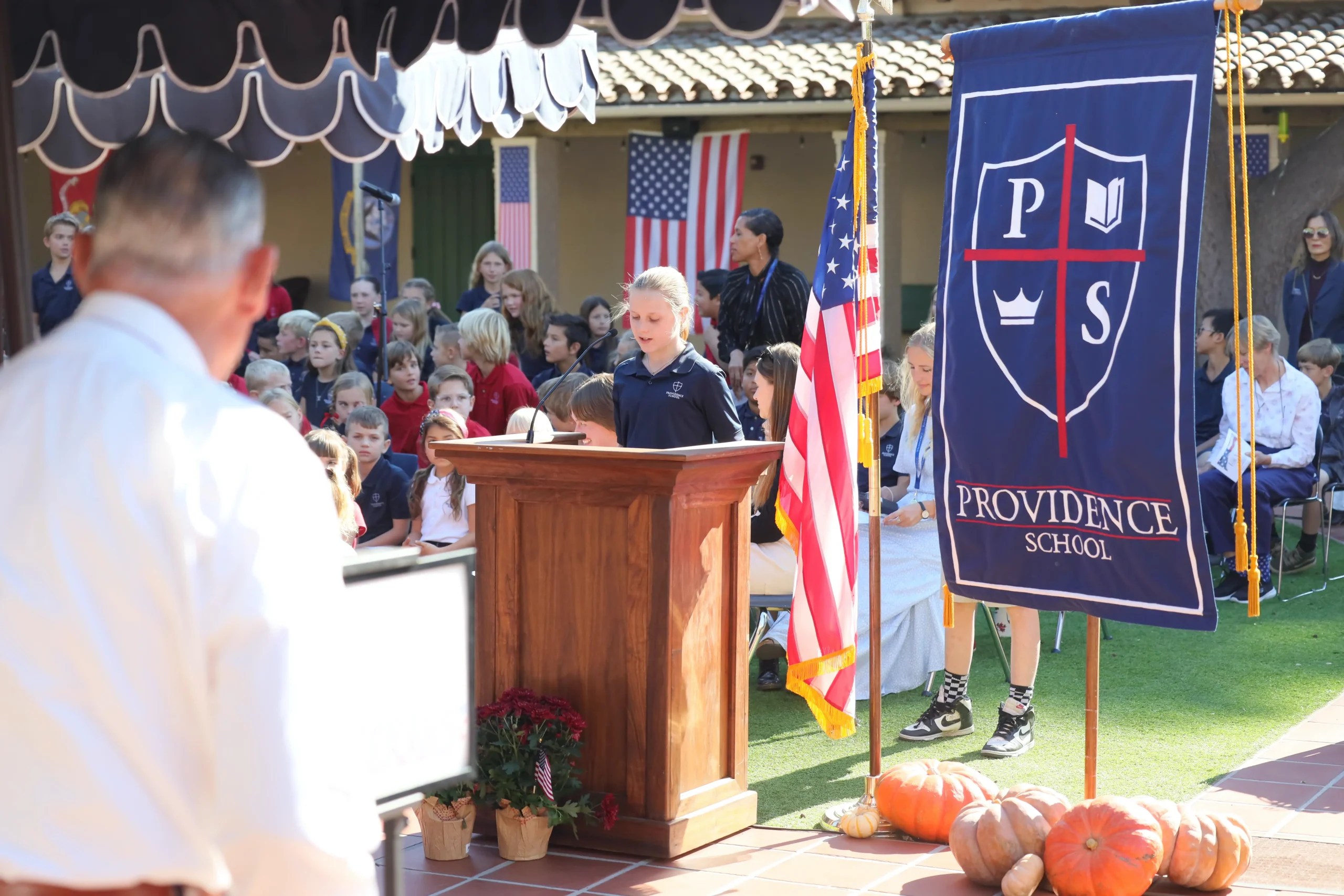 Fifth-grade students proudly lead the annual Veterans Day assembly, honoring the service and sacrifice of more than 30 visiting veterans with heartfelt songs, powerful recitations, and thoughtful handmade cards.