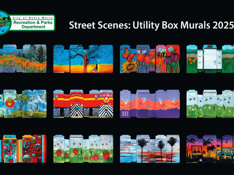Colorful scenes on utility boxes depict what Santa Maria means to local artists. (Courtesy photo)