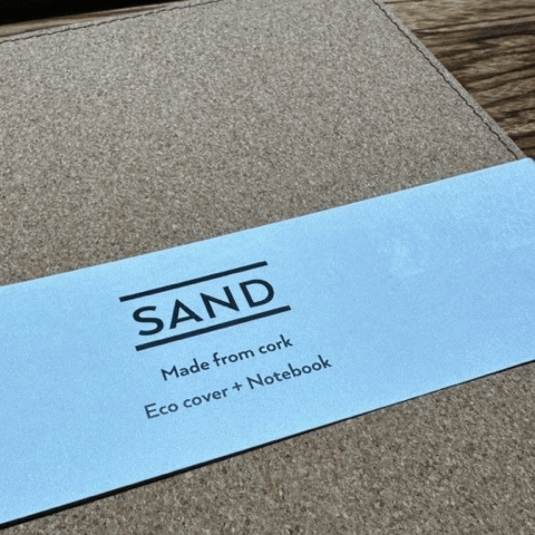 sand notebook with eco cork cover