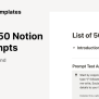 List Of 50 Notion AI Prompts Template | Notion Marketplace