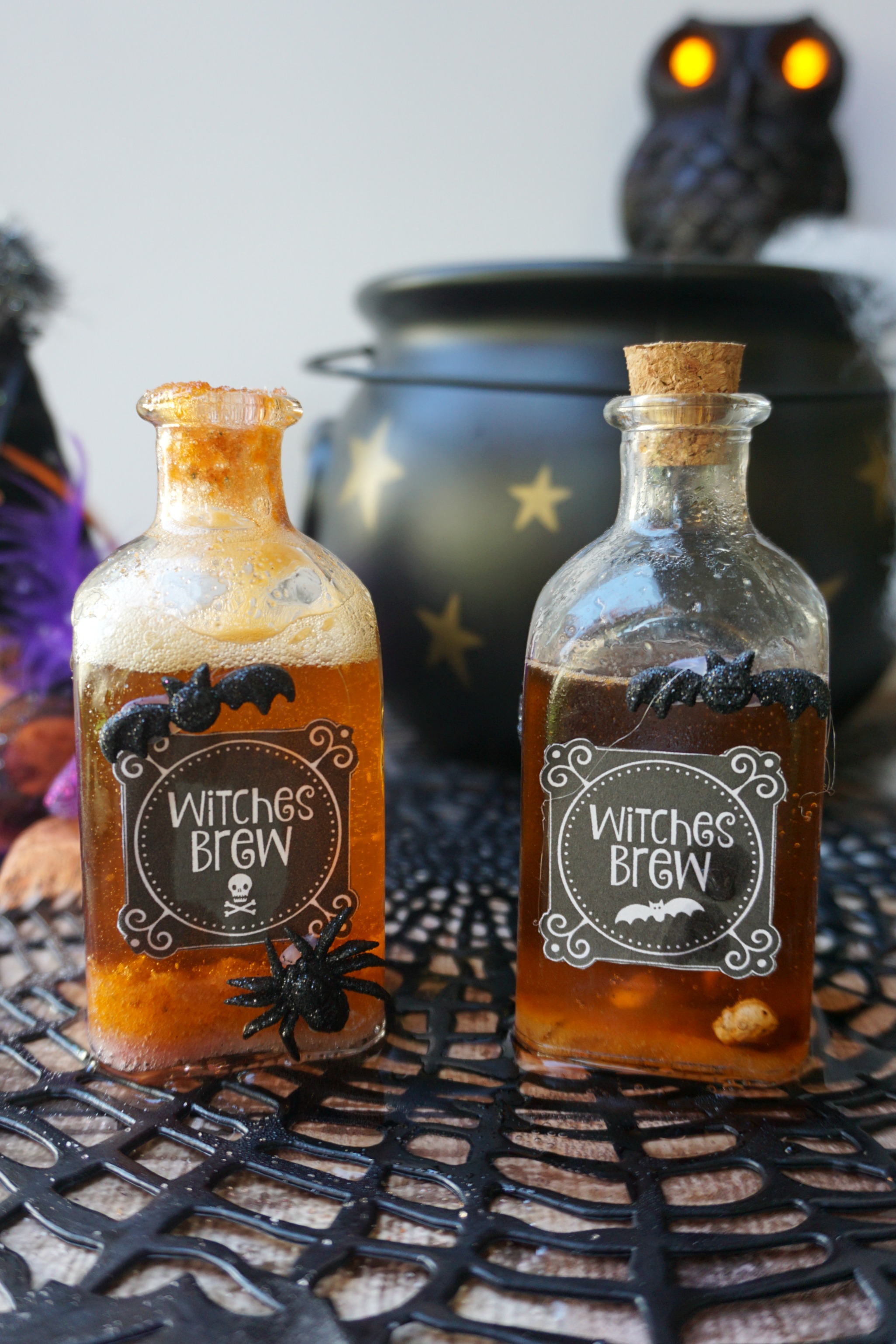 free printable halloween witches brew labels not quite