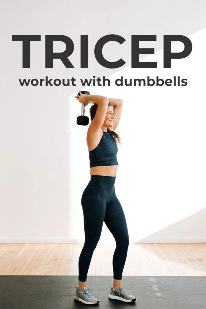 Grip a dumbbell in each hand, lay down on a flat bench and fully extend your arms. 8 Best Tricep Exercises For Women Video Nourish Move Love