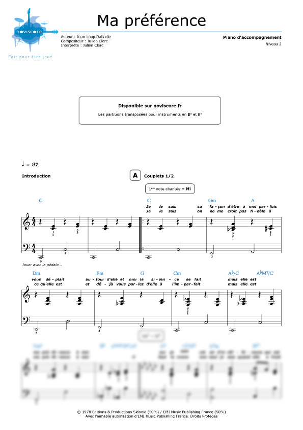 What's the deal with joyner lucas & logic? Piano sheet music Ma prÃ©fÃ©rence (Julien Clerc) | Noviscore