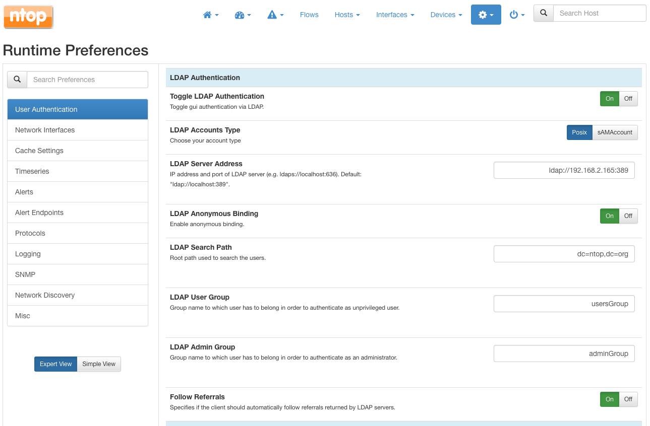 Remote ntopng Authentication with RADIUS and LDAP ntop